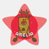 Niedlicher Name des Hirschrotweihs Stern-Aufkleber (Vorderseite)