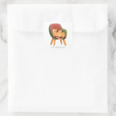 Niedlicher Name des Katzenbeckens Quadratischer Aufkleber (Tasche)