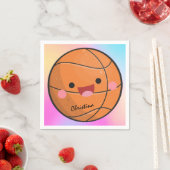 Niedlicher Name des Kawaii Basketball Ball Players Serviette (Beispiel)