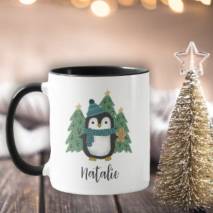 Niedlicher Name des kleinen Weihnachtspenguins Tasse