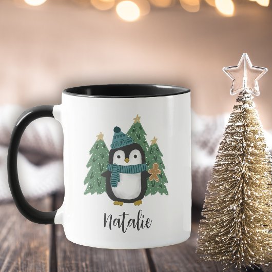 Niedlicher Name des kleinen Weihnachtspenguins Tasse