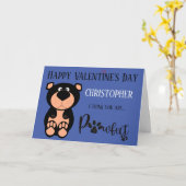 Niedlicher Name des Personalisierten Bären Happy V Karte (Gelbe Blume)