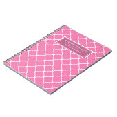 Niedlicher Name des rosa Gittermusters Notizblock (Linke Seite)