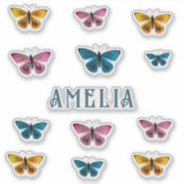 Niedlicher Name des Schmetterlings Aufkleber (Vorderseite)