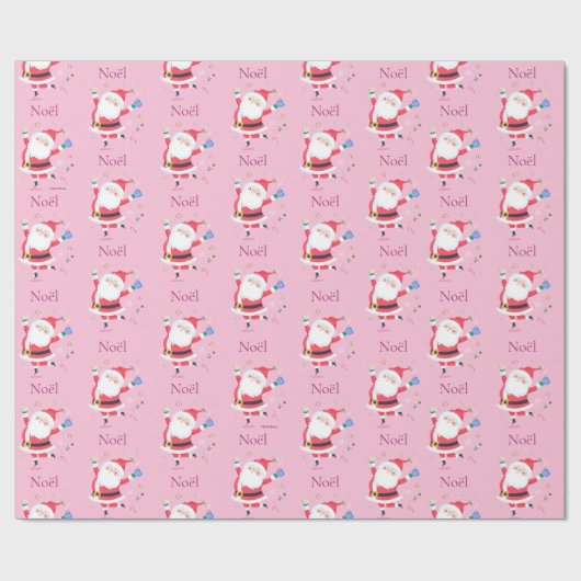 Niedlicher Name des Weihnachtsmanns Rosa Geschenkpapier (Flach)
