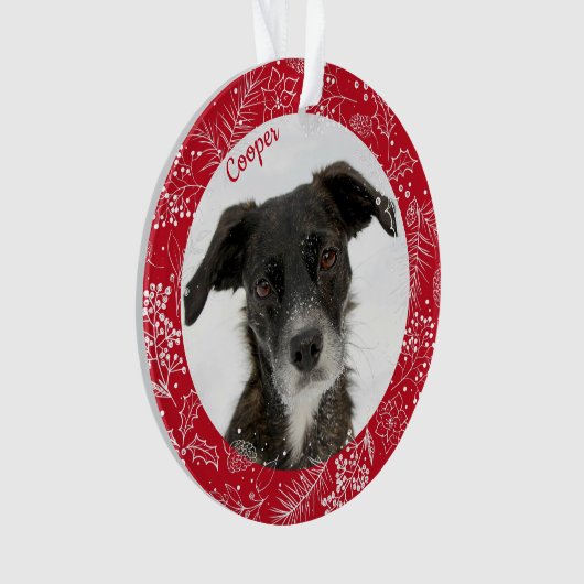 Niedlicher Name des Welpenhundes Foto Ornament (Vorderseite)