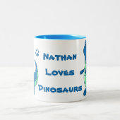Niedlicher Name Dinosaurier Zweifarbige Tasse (Mittel)