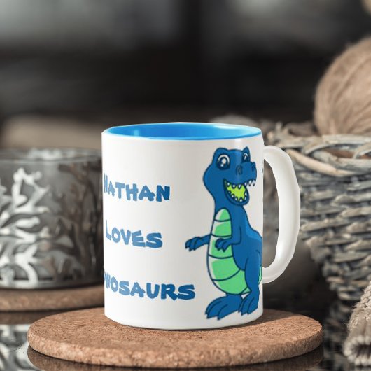 Niedlicher Name Dinosaurier Zweifarbige Tasse