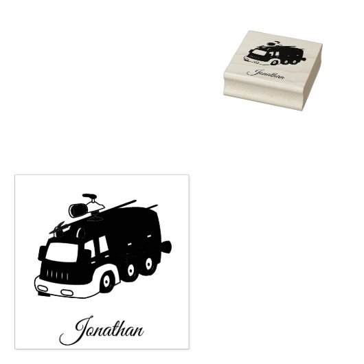 Niedlicher Name Fireruck Custom Gummistempel (Stempel)