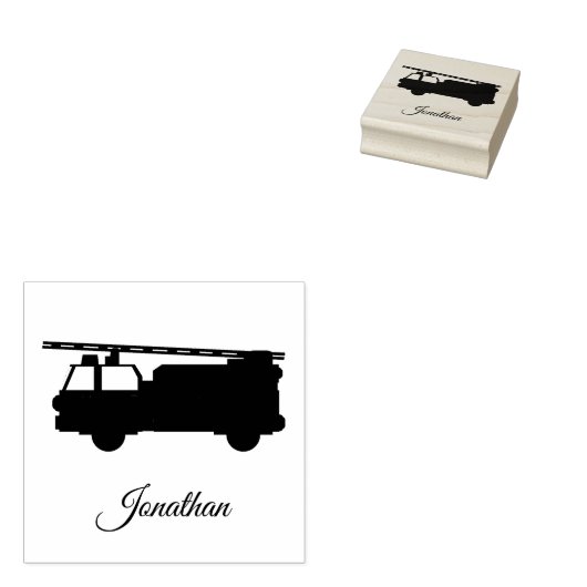Niedlicher Name Fireruck Custom Gummistempel (Stempel)