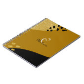 Niedlicher Name für Boho Black und Gold Notizblock (Linke Seite)