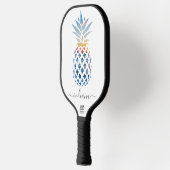 Niedlicher Name für Monogram Pineappal Coastal Bea Pickleball Schläger (Links)