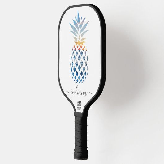 Niedlicher Name für Monogram Pineappal Coastal Bea Pickleball Schläger (Links)