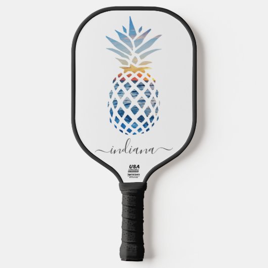 Niedlicher Name für Monogram Pineappal Coastal Bea Pickleball Schläger (Rückseite)