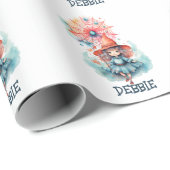 Niedlicher Name Girly Pink Hexenfarbe Halloween Geschenkpapier (Rolleneckpunkt)