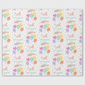 Niedlicher Name jedes Alters glücklich Geburtstag Geschenkpapier (Flach)