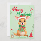 Niedlicher Name Kangaroo santa Weihnachtsfeiertag Feiertagskarte (Vorderseite)