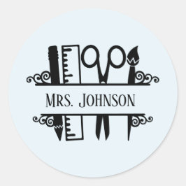niedlicher Name Lehrer Runder Aufkleber