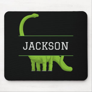 Niedlicher Name Personalisiert Dinosaurier Black Mousepad