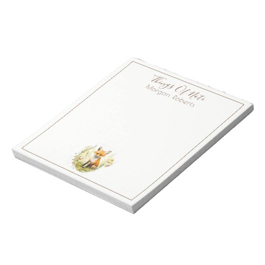 Niedlicher Name Personalisierter Farbfokus Notepad Notizblock (Rotiert)