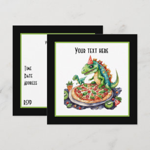 Niedlicher Name Pizza dinosaurier Party Einladung