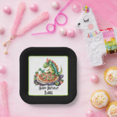 Niedlicher Name Pizza dinosaurier Party Pappteller (Party)