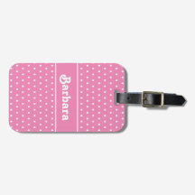 Niedlicher Name Polka Dot Pink und Weiß