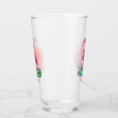 niedlicher Name Rosa Flamingo Glas (Links)