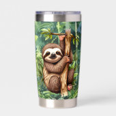 Niedlicher Name Sloth Dschungelfreunde Thermobecher (Rückseite)