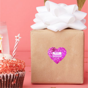 Niedlicher Name Tiny Hearts Pink Herz-Aufkleber