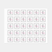 Niedlicher Name und Monogramm | Leichte grau-rosa  Etiketten (Blatt)