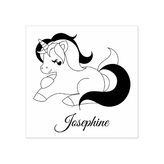 Niedlicher Name Unicorn Custom Gummistempel (Prägung)