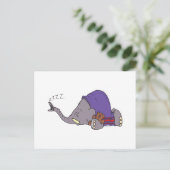 niedlicher Napping schlafender Elefant Cartoon Postkarte (Stehend Vorderseite)