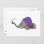 niedlicher Napping schlafender Elefant Cartoon Postkarte (Vorne/Hinten)