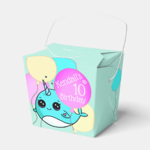Niedlicher Narwhal, Balloons Geburtstagsparty Pers Geschenkschachtel