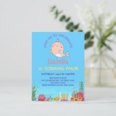 Niedlicher Narwhal Fisch Einhorn Regenbogensee Geb Einladungspostkarte (Stehend Vorderseite)