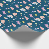 Niedlicher Narwhal Fisch Einhorn Regenbogensee Geb Geschenkpapier (Ecke)