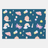Niedlicher Narwhal Fisch Einhorn Regenbogensee Geb Geschenkpapier Set (Vorderseite)
