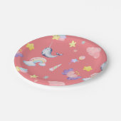 Niedlicher Narwhal Fisch Einhorn Regenbogensee Geb Pappteller (Schrägansicht)