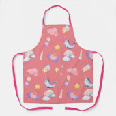 Niedlicher Narwhal Fisch Einhorn Regenbogensee Geb Schürze (Vorderseite)