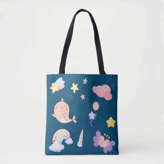 Niedlicher Narwhal Fisch Einhorn Regenbogensee Geb Tasche (Vorderseite)