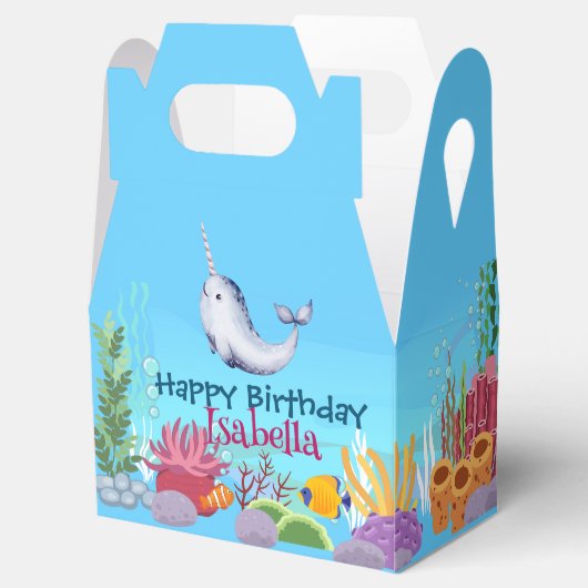 Niedlicher Narwhal Fisch Einhorn Whale See Geburts Geschenkschachtel (Geöffnet)