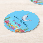 Niedlicher Narwhal Fisch Einhorn Whale See Geburts Untersetzer (angewinkelt)