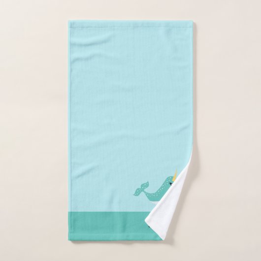 Niedlicher Narwhal mit Eyelashes Badhandtuch Set (Handtuch)