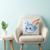 Niedlicher Narwhal und Regenbogen Kissen (Stuhl )