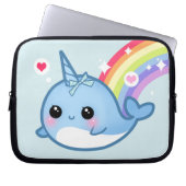 Niedlicher Narwhal und Regenbogen Laptopschutzhülle (Vorderseite)