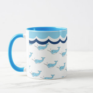 Niedlicher Narwhal-Whale-Kaffee Tasse