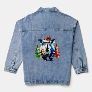 Niedlicher Nashorn Jeansjacke