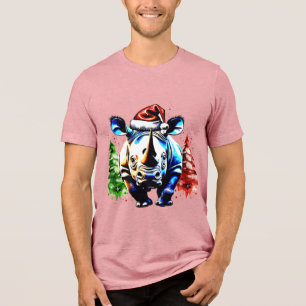 Niedlicher Nashorn Tri-Blend Shirt