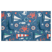 Niedlicher nauscher Muster Navy Blue Background Stoff (Fat Quarter (45,7 x 55,9 cm))